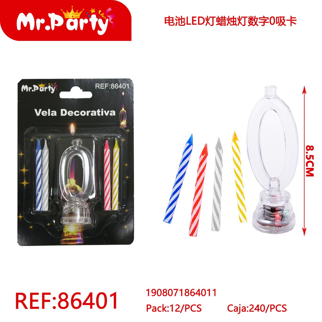 [Mr-86401] VELA LED CON BATERÍA NÚMERO 0 EN BLÍSTER