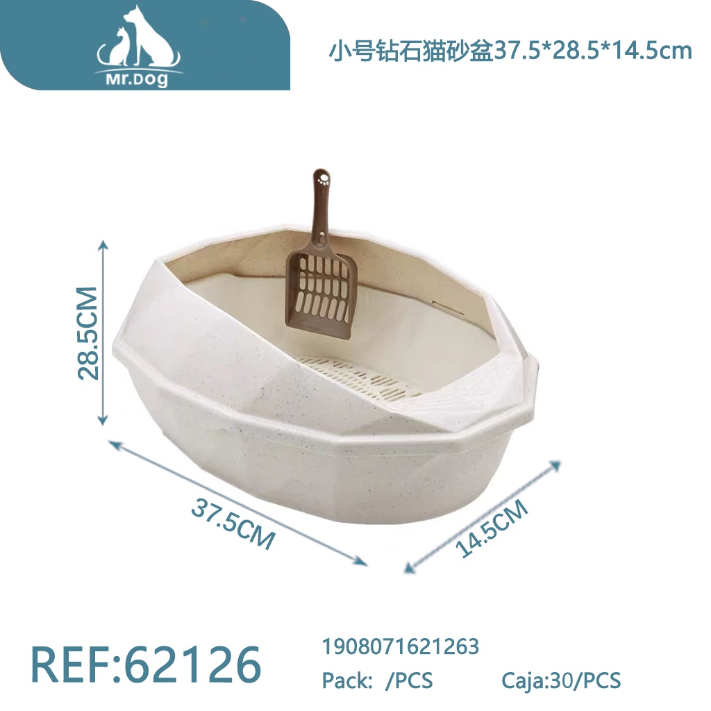 [Mr-62126] CAJA DE ARENA PARA GATOS CON DISEÑO DE DIAMANTE