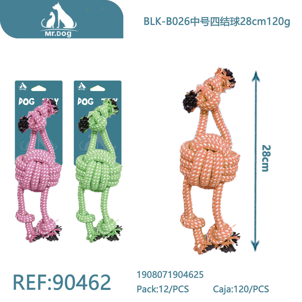 [Mr-90462] PELOTA CON CUATRO NUDOS PARA MASCOTAS