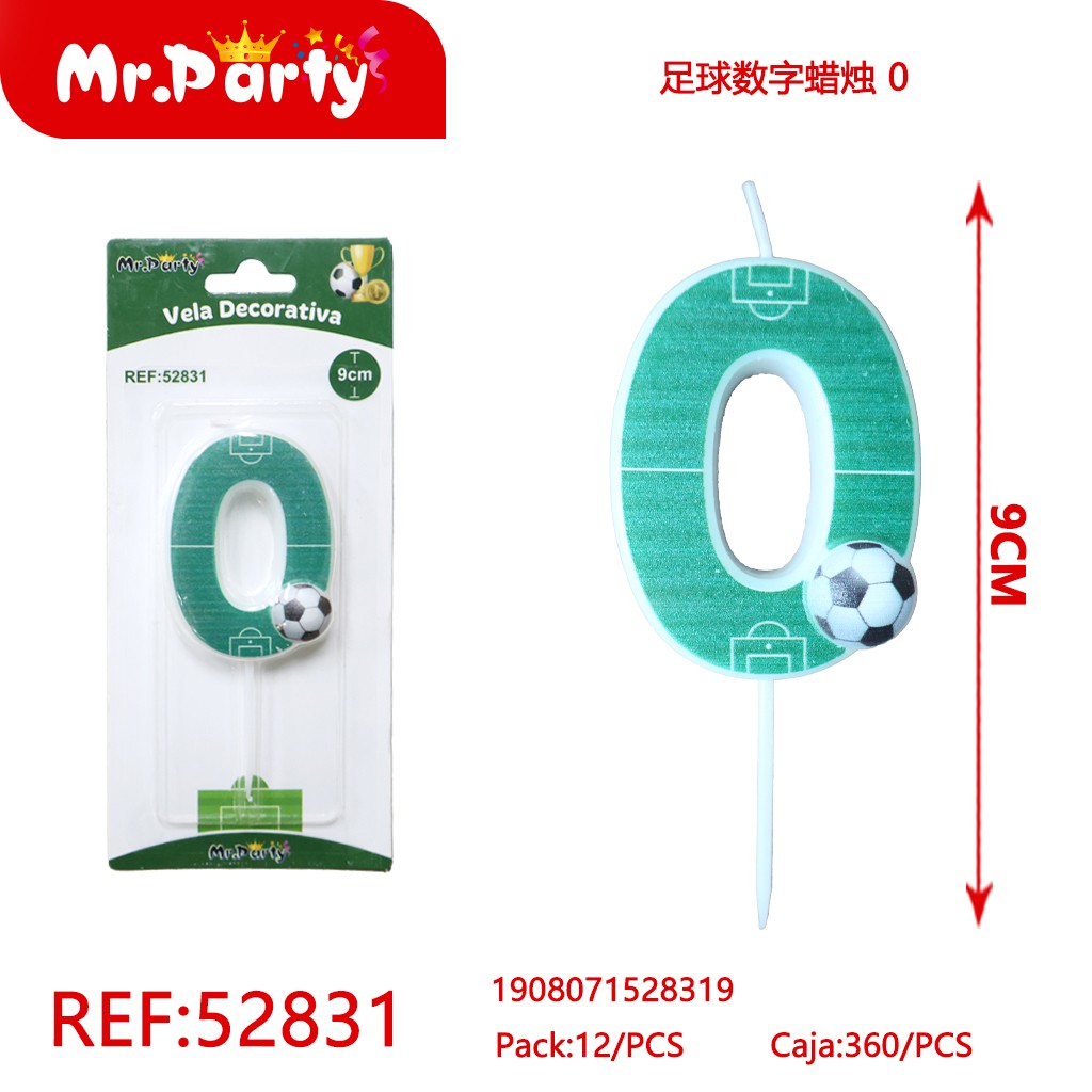 [Mr-52831] VELA DE NÚMERO DE FÚTBOL 0