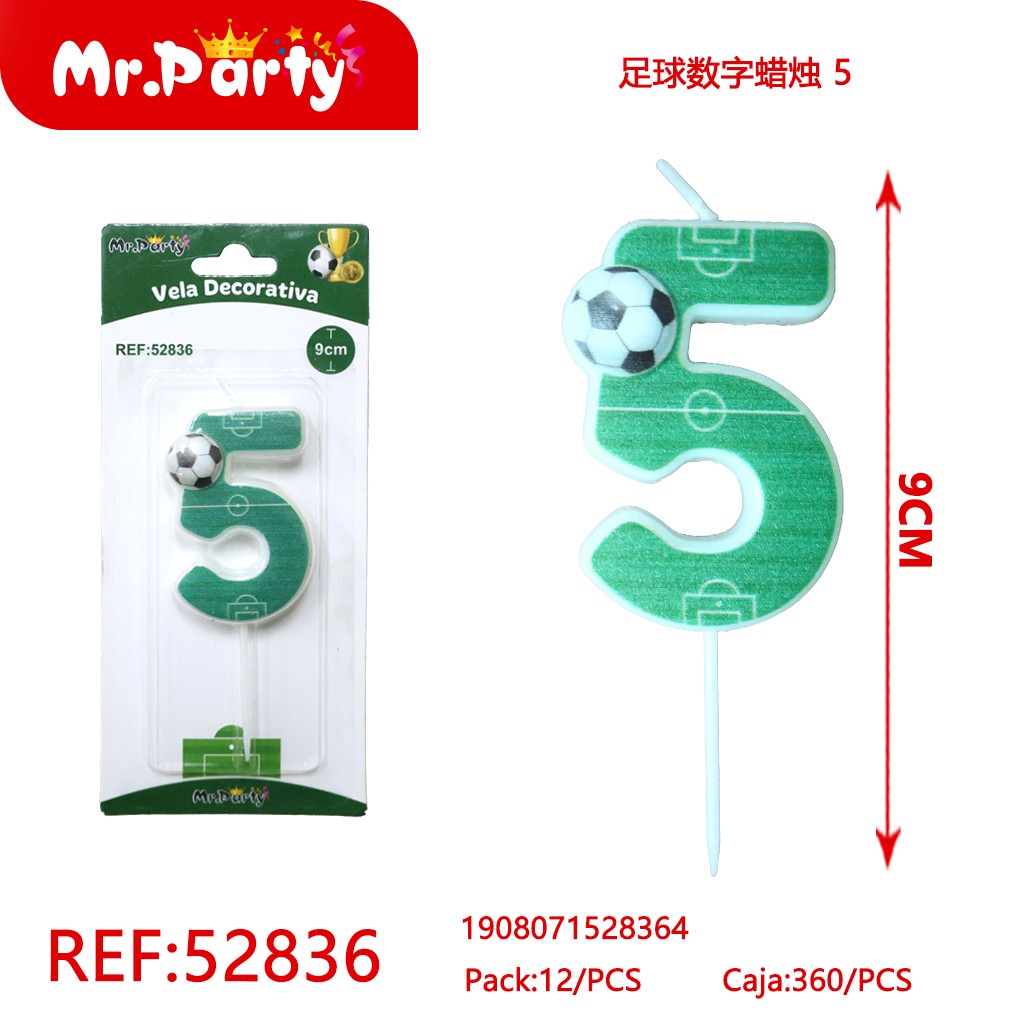 [Mr-52836] VELA DE NÚMERO DE FÚTBOL 5