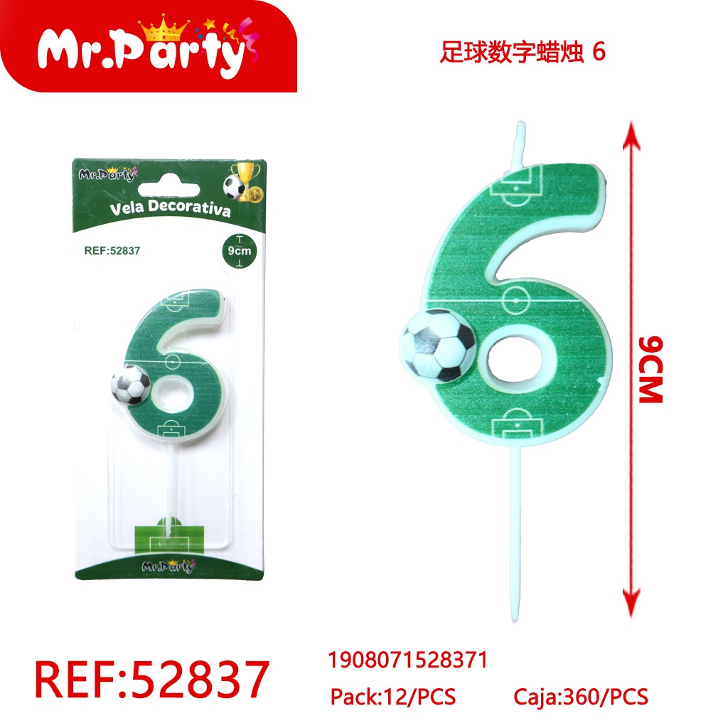 [Mr-52837] VELA DE NÚMERO DE FÚTBOL 6