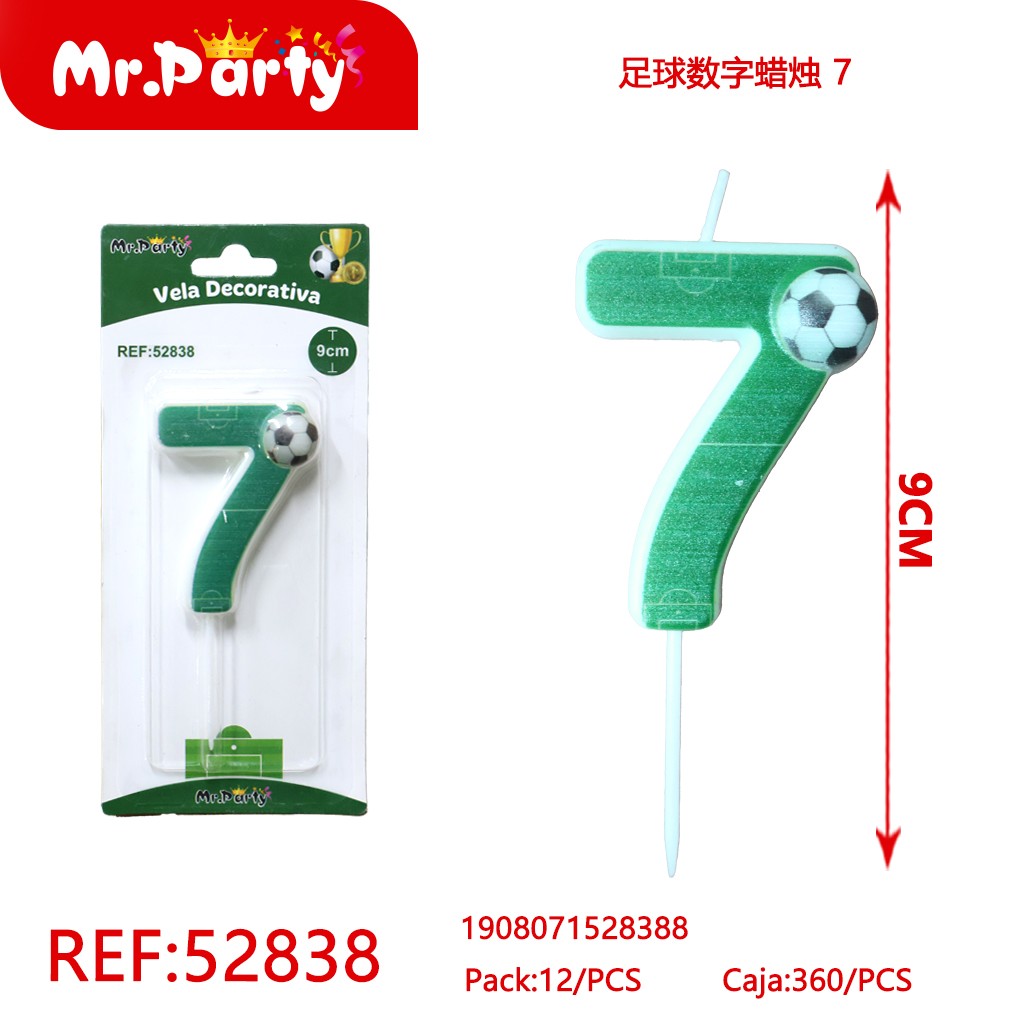 [Mr-52838] VELA DE NÚMERO DE FÚTBOL 7