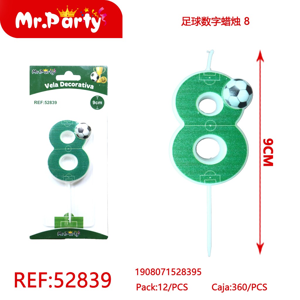[Mr-52839] VELA DE NÚMERO DE FÚTBOL 8