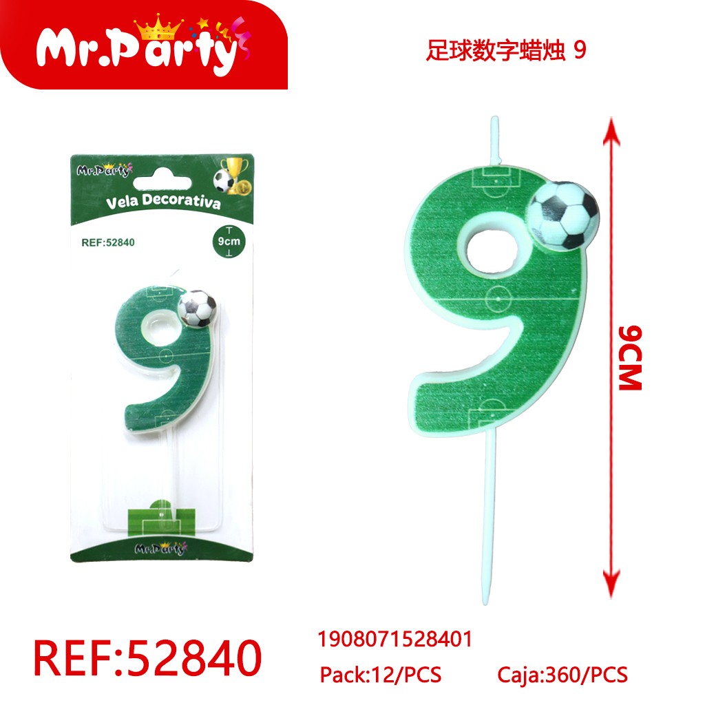 [Mr-52840] VELA DE NÚMERO DE FÚTBOL 9
