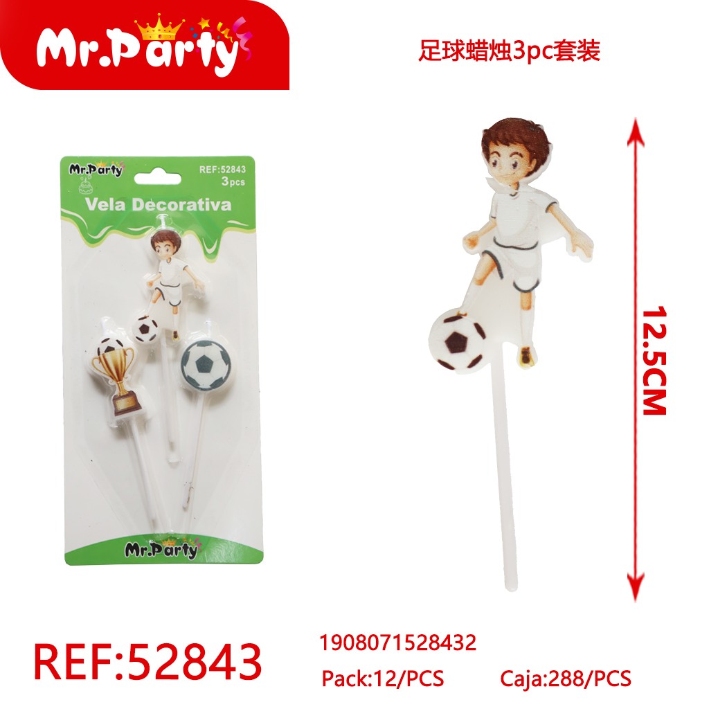 [Mr-52843] VELAS DE FÚTBOL, SET DE 3 PIEZAS