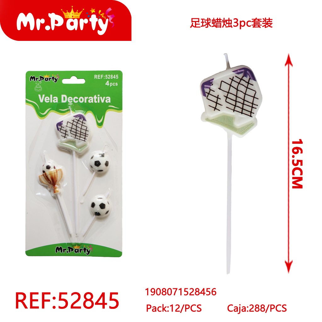 [Mr-52845] VELAS DE FÚTBOL, SET DE 3 PIEZAS