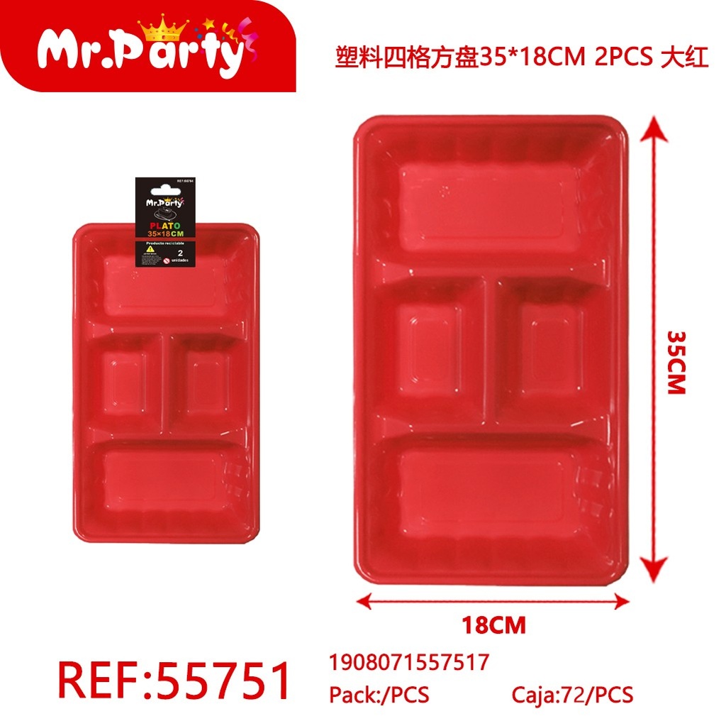 [Mr-55751] PLATO PLASTICO CON DIVISION