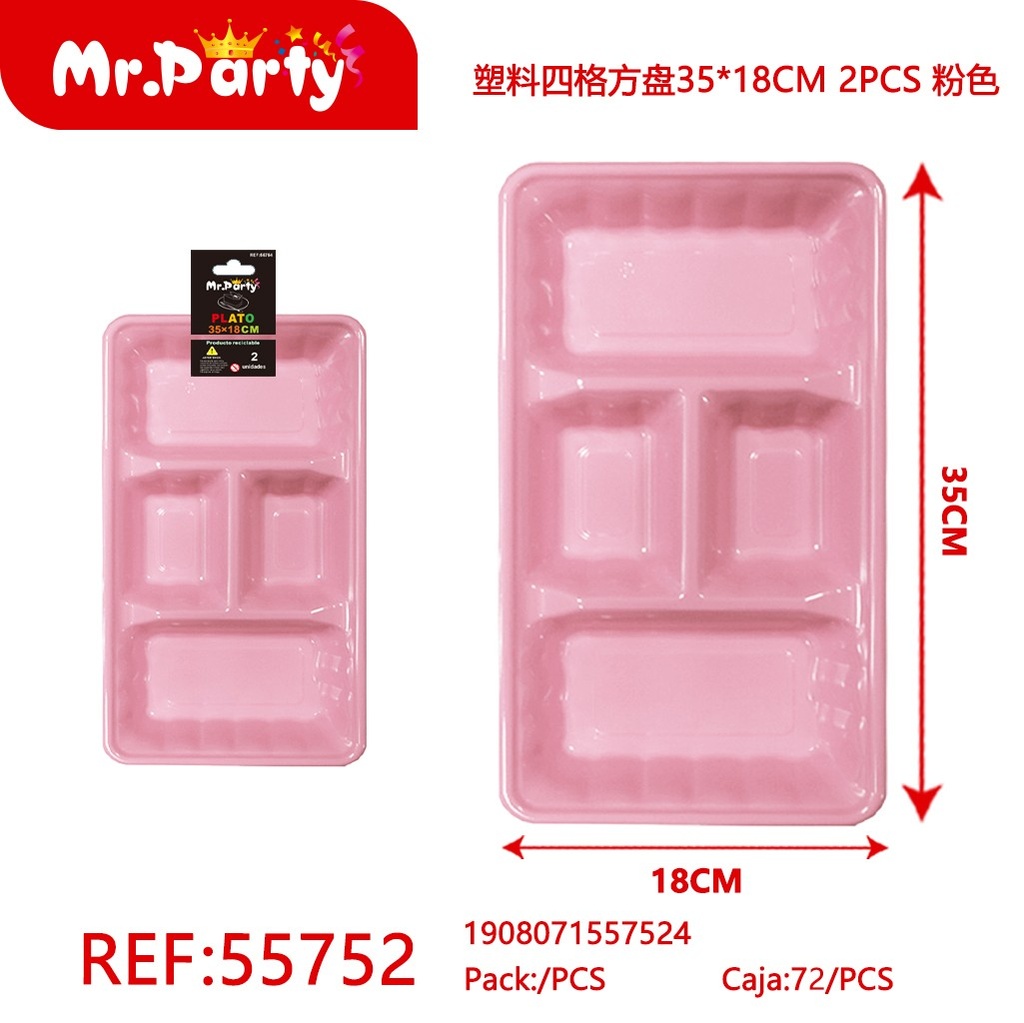 [Mr-55752] PLATO PLASTICO CON DIVISION