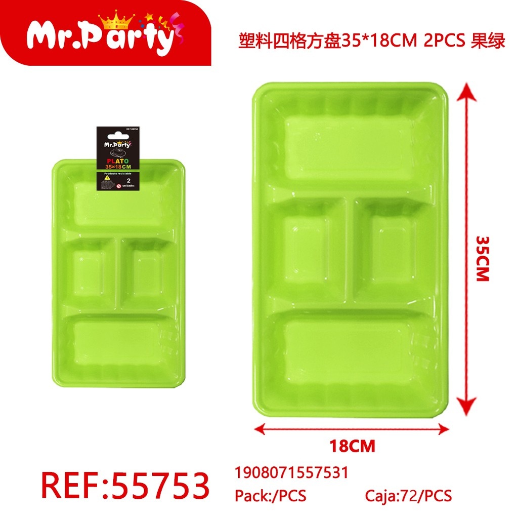 [Mr-55753] PLATO PLASTICO CON DIVISION