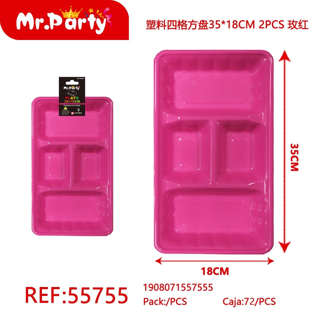 [Mr-55755] PLATO PLASTICO CON DIVISION