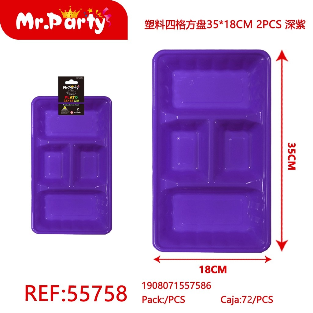 [Mr-55758] PLATO PLASTICO CON DIVISION