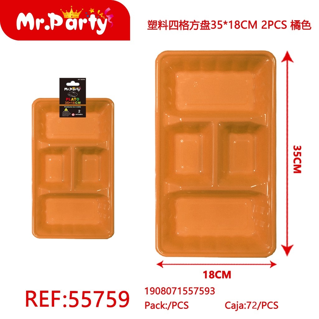 [Mr-55759] PLATO PLASTICO CON DIVISION