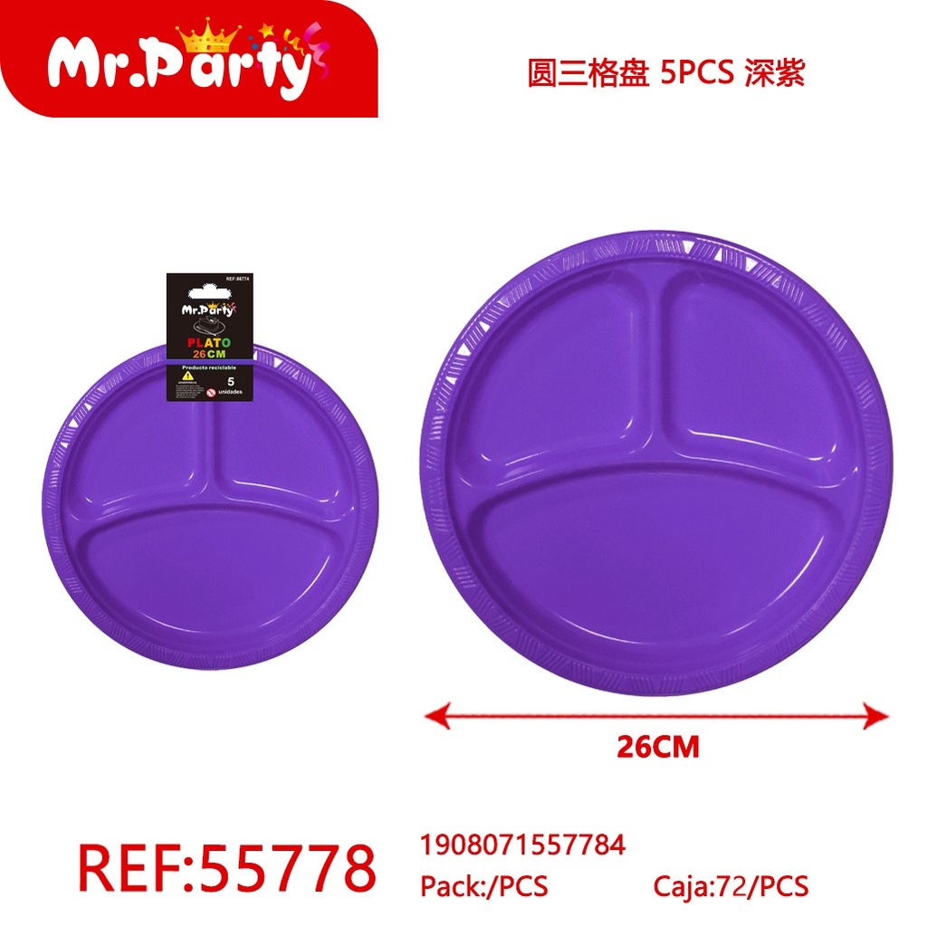 [Mr-55778] PLATO PLASTICO CON DIVISION