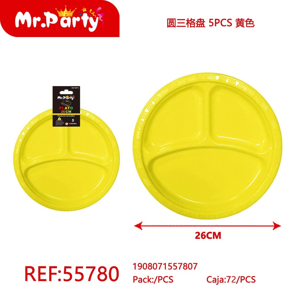 [Mr-55780] PLATO PLASTICO CON DIVISION