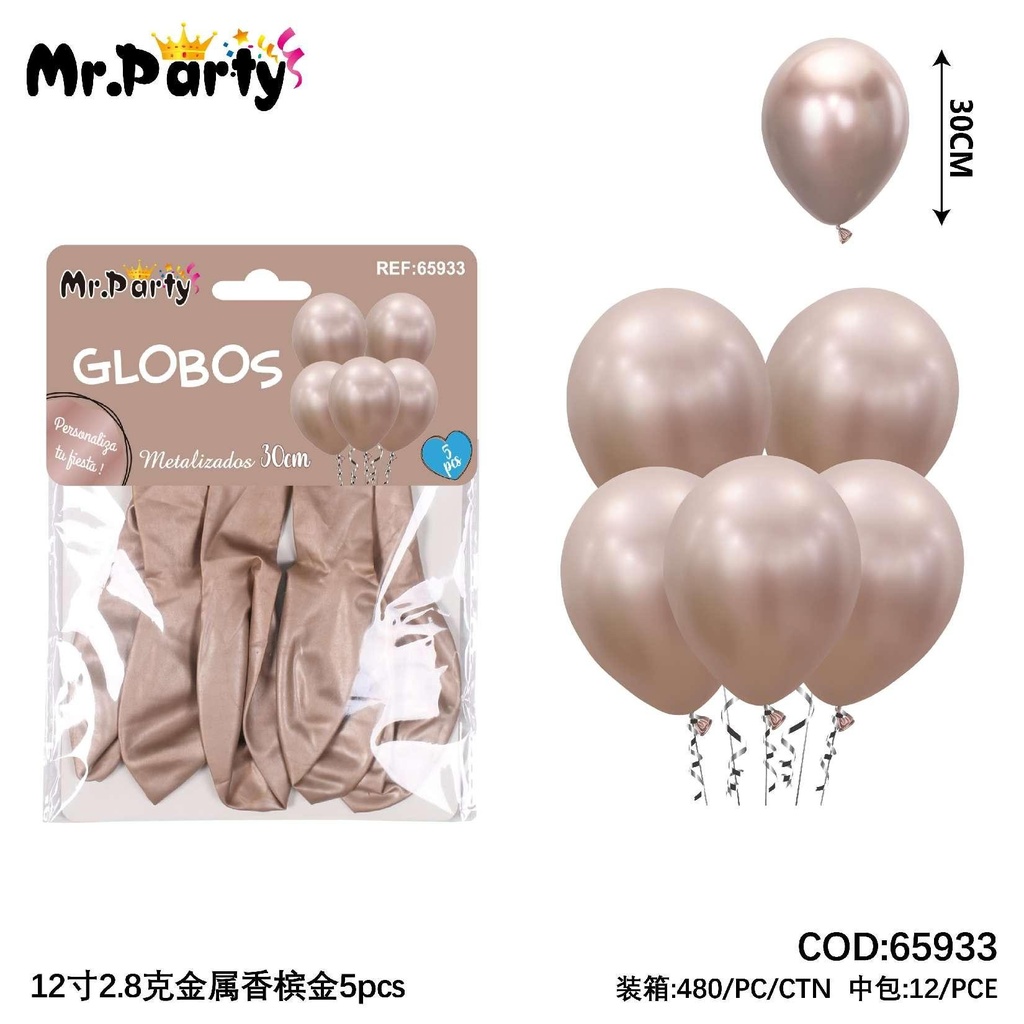 [Mr-65933] GLOBOS DE LATEX METALIZADOS